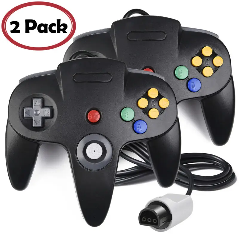 

Классический проводной игровой контроллер N64, геймпад для N64, 2 шт.