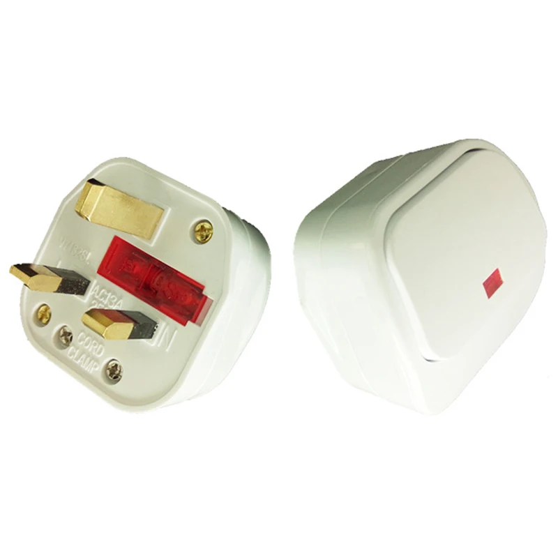 Белый Медь 13A 250V BS1363 Triprong съемный Британский стандарт Великобритании плавленый