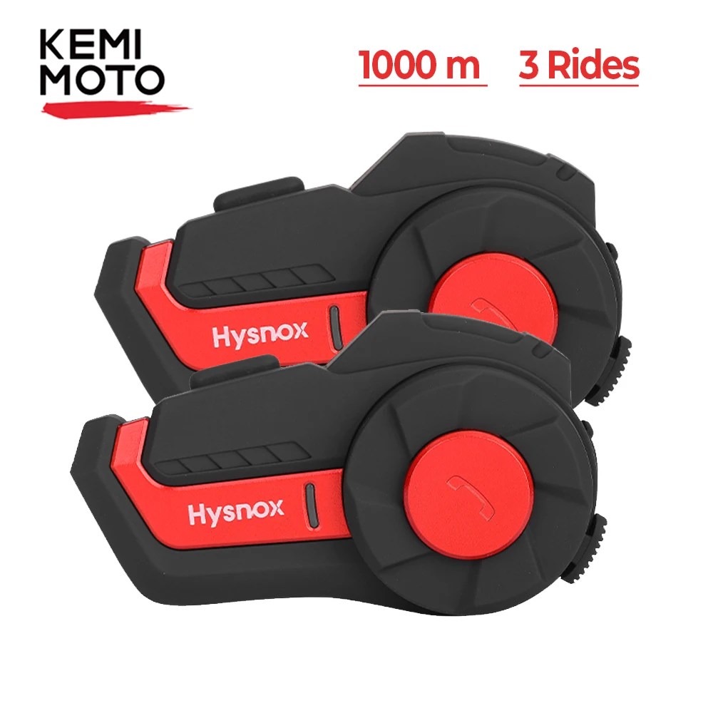 KEMIMOTO Motorcycle Helmet Intercom Headset Waterproof Wireless Bluetooth Intercom Motorcycle Headset Interphone 3 Rides 1000M