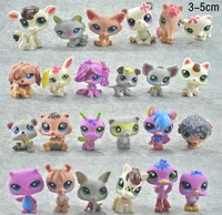 24pcsset my mini little animal pet shop toy cartoon cute dolls action figures cat dog horse collection decor gift for kids xmas