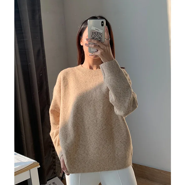 

Japan and South Korea temperament commuter turtleneck collar set head inside a sweater outside