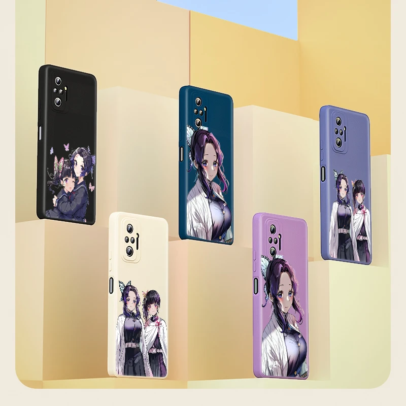 

Anime Demon Slayer Sister For Xiaomi Redmi Note 10 9 Pro Max 5G 10T 10S 9T 9S 8 7 Liquid Silicone Soft Cover Phone Case