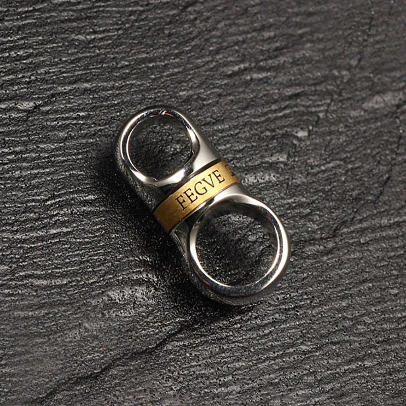 

Real Titanium Keyring Spin Rotation For Key Ring Holder Stainless Steel Inlaid Copper Car Key Chain Horseshoe Buckle Connection