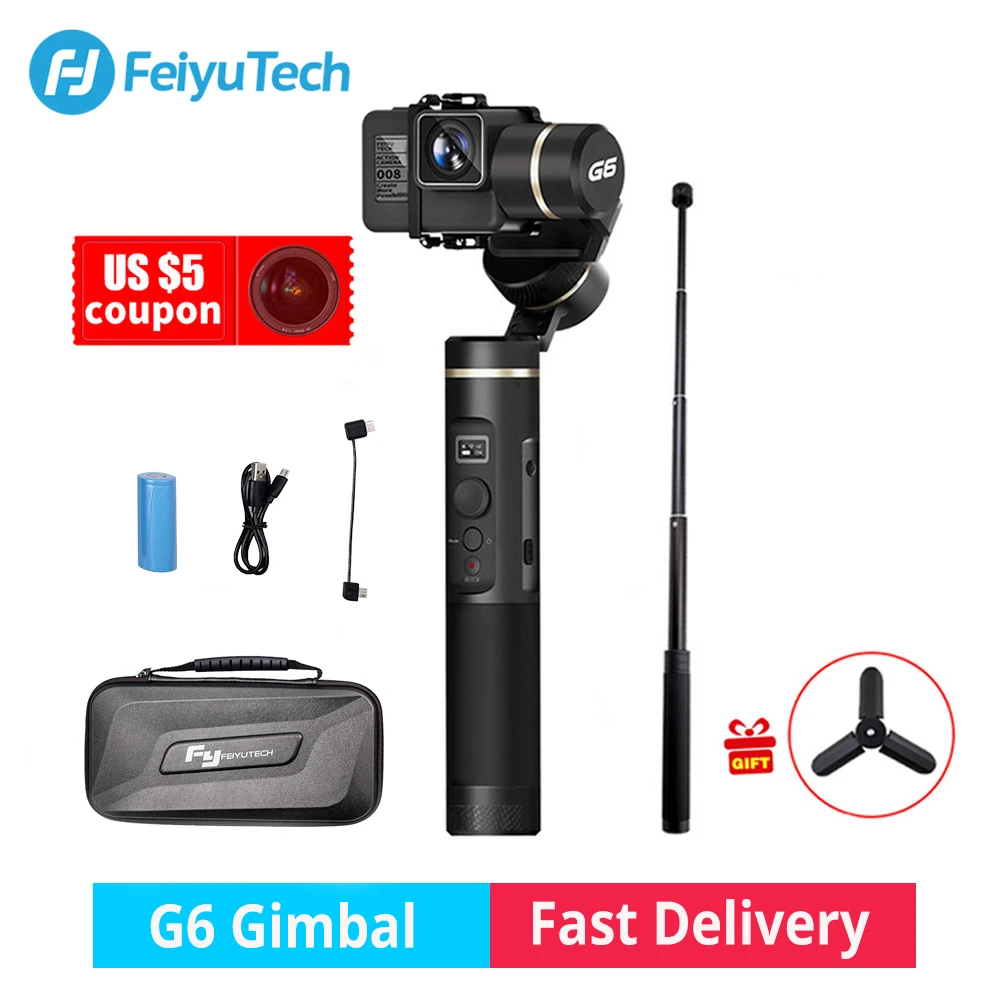 Ручная Экшн камера Feiyu G6 Gimbal bluetooth обновленная версия для Gopro Hero 6/5 RX0 Xiao Yi PK smooth Q 4