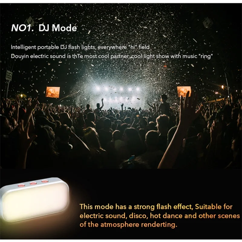 APEXEL AI Mode Flash LED 7 разноцветных вечерние светильник для дыхания мульти светодиодный