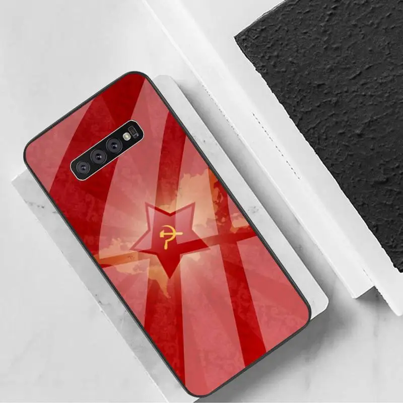 

Soviet Union USSR Grunge Flag Phone Case Tempered Glass For Samsung S6 7 8 9 10 20 Plus Ultra Note8 9 10 10pro