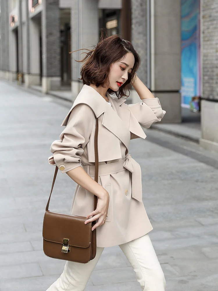 

Windbreaker coat women's short 2021 spring new Korean loose slim fashion small temperament coat