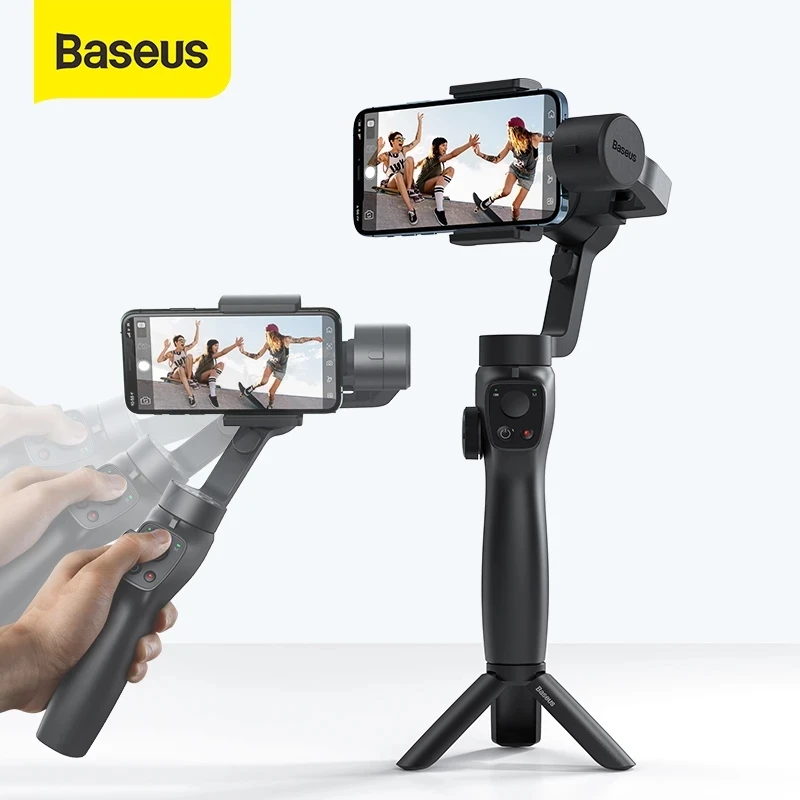 

Baseus 3-Axis Handheld Gimbal Wireless Bluetooth Phone Gimbal Stabilizer Selfie Stick Tripod Gimbal Smartphone for iPhone 12 11