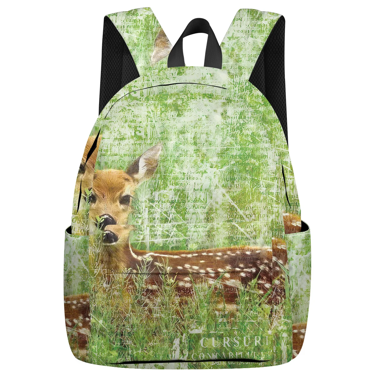 Рюкзак с изображением оленя в лесу стиле ретро абстрактный задний рюкзак