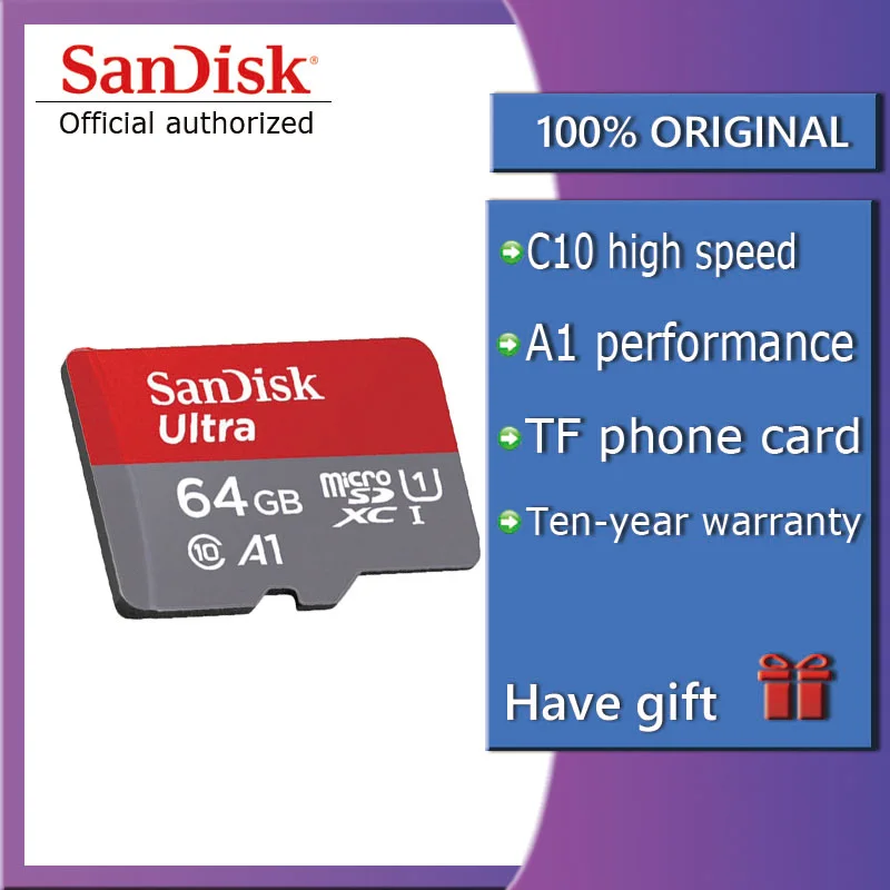 Карта памяти SanDisk UItra micro SD 64 Гб 128 ГБ 200 класс 10 32 карты 256 microsdxc microsd 16 microSDHC cartao de