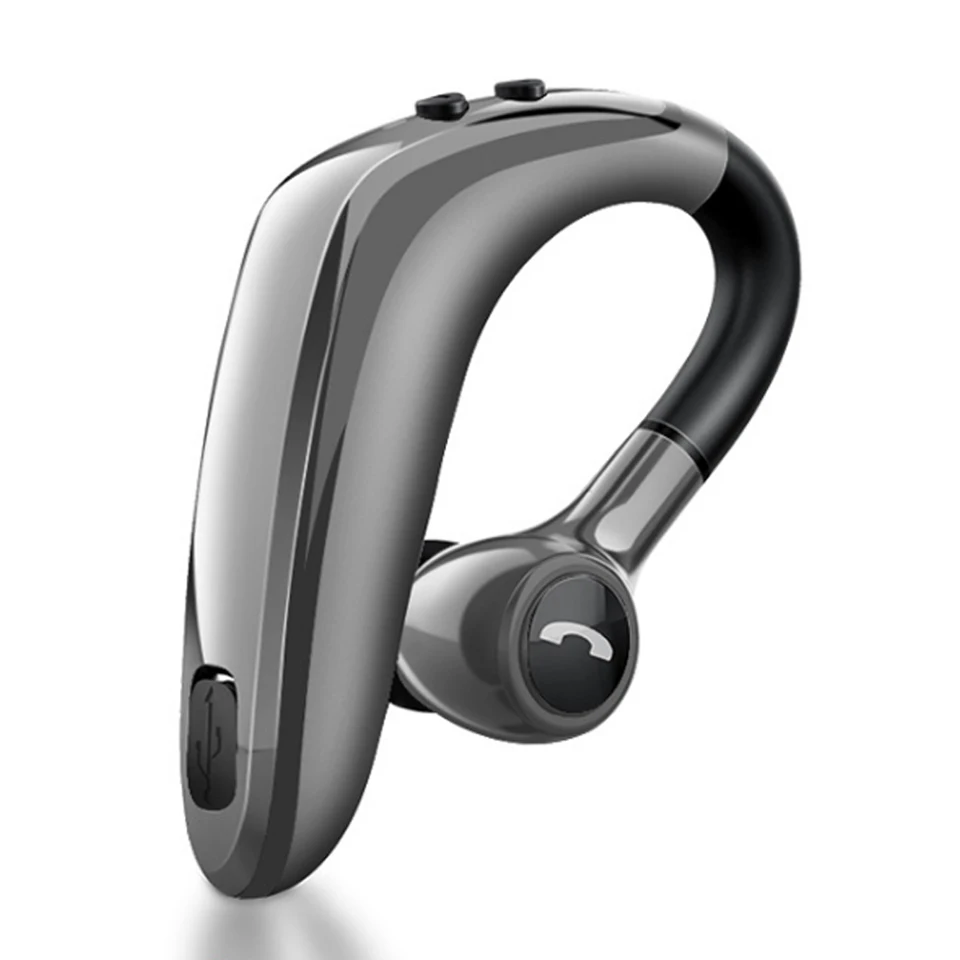 Grey Dofeel Bluetooth 5,0 наушники Бизнес Вождения Висячие Наушники большой емкости батареи долгое время ожидания наушники для iphone 7,8, x - Цвет: Grey