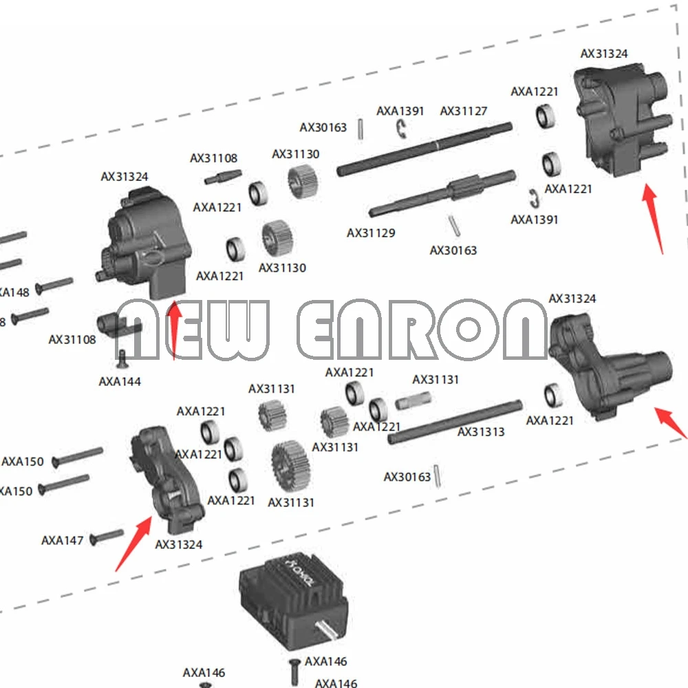 

RR038 Aluminum Transmission Case Set (AX31108 AX31324) For RC 1/10th AXIAL Racing RR10 BOMBER