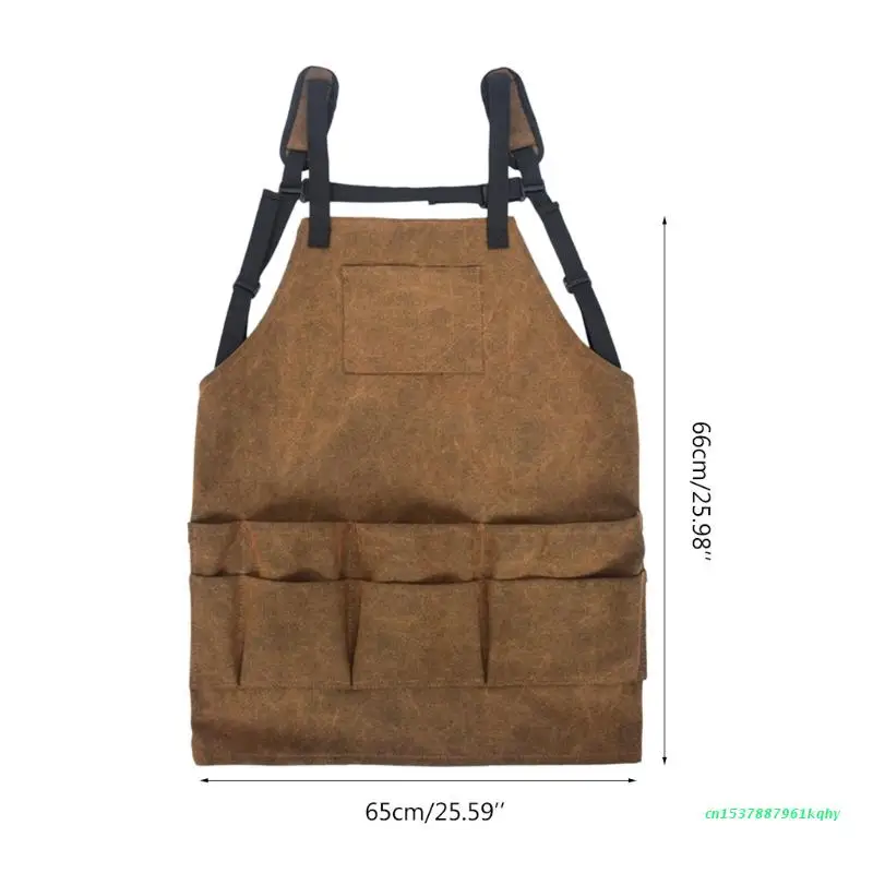 

Heavy Duty BBQ Apron Canvas Garden Tool with Pockets for Kitchen Craft Workshop Pottery Garage Barbecue Accessories