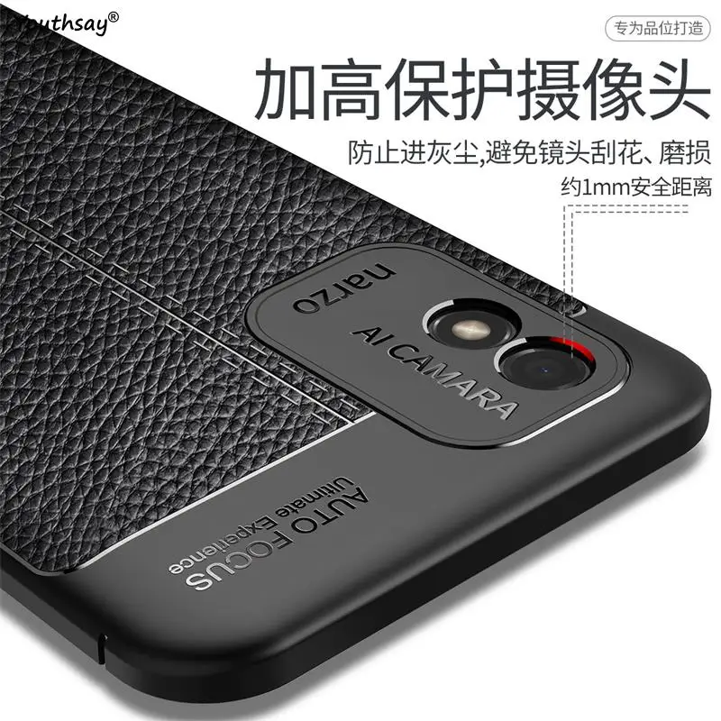 for realme narzo 50i cover case for realme narzo 50i 50a cover funda shockproof tpu soft leather phone case for realme narzo 50i free global shipping