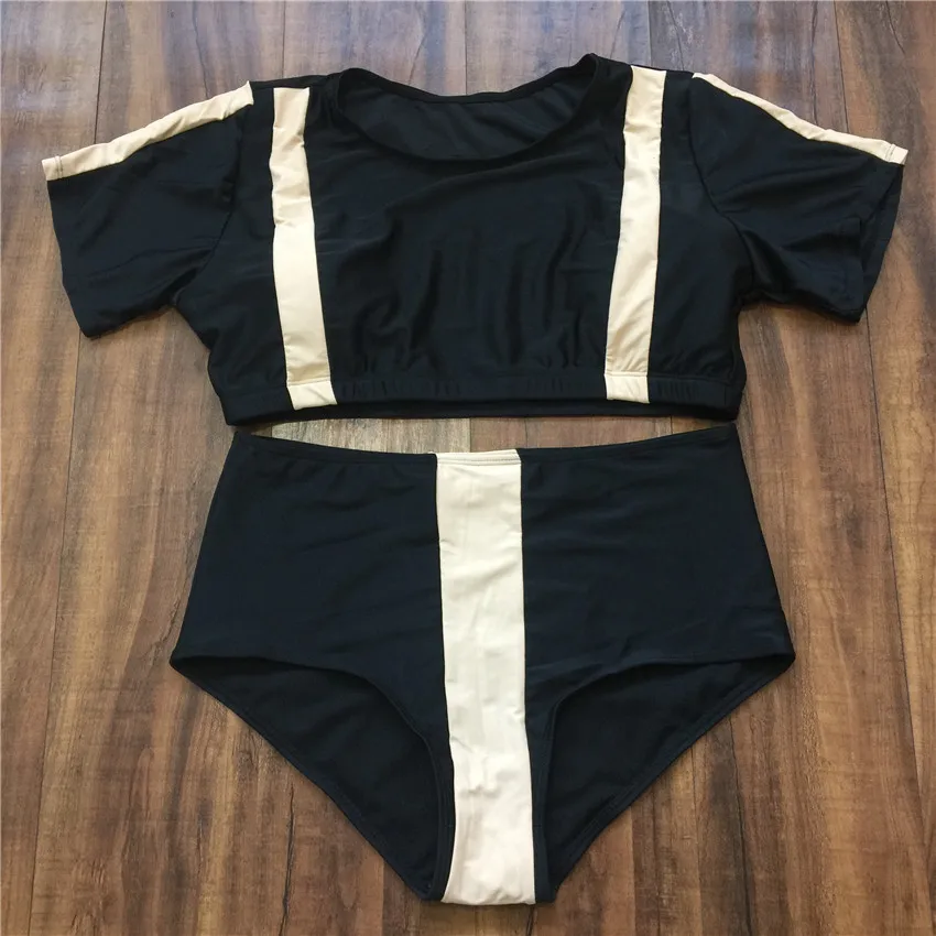 Большой комплект бикини с высокой талией купальник пуш-ап коротким рукавом 2022