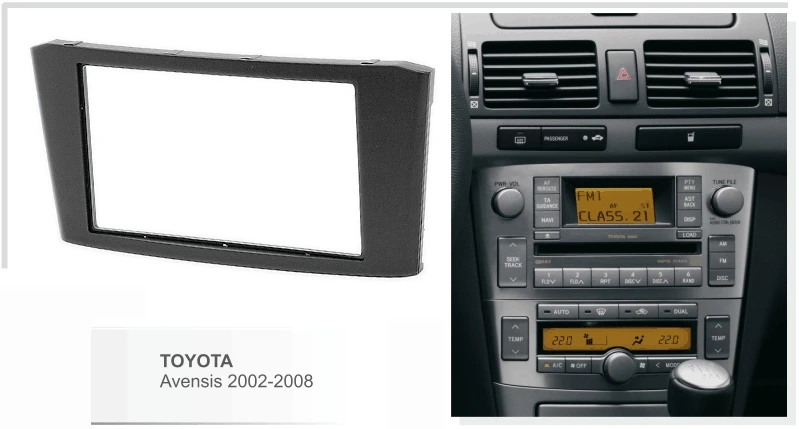 Панель Автомобильная Doulbe Din для Toyota Avensis 2002-2008 стерео Facia приборная панель