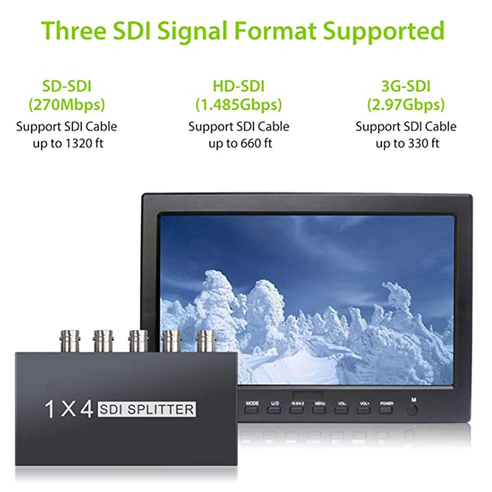 SDI Split ter 1x4 3G-SDI HD-SDI SD-SD 1 в 4 Out мультимедийный разделитель Extender Adapter Support 1080P TV Video для