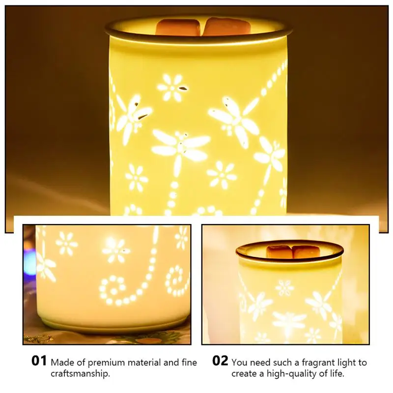 

1pc Ceramic Aromatherapy Lamp Aroma Lamp Fragrance Lamp Wax Warmer (EU Plug)