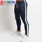 Брюки для фитнеса мужские Новые облегающие эластичные тканевые брюки-карандаш без рисунка для спортзала уличные спортивные брюки повседневные брюки с защитой от дождя