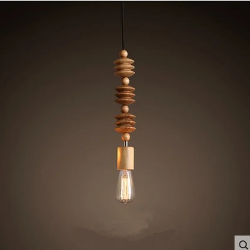 Современный подвесной светильник в стиле ретро натуральный дуб деревянные