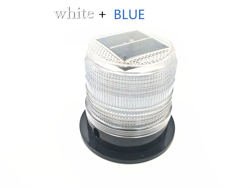 WHITE and BLUE Белый цвет, синий, красный светодиодный Предупреждение ющий светильник на солнечной батарее, автомобильный сигнальный светильник для безопасности дорожного движения и дорожного движения, сигнальный светильник s, сигнальный светильник для морской безопасности - Цвет: WHITE and BLUE