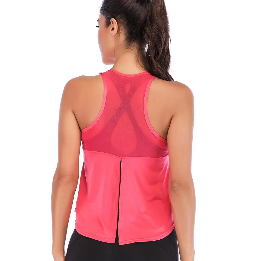 Женский безрукавный топ сетчатой фактуры для йоги, спорта и фитнеса с крестовым открытым спинкой и технологией быстрого высыхания