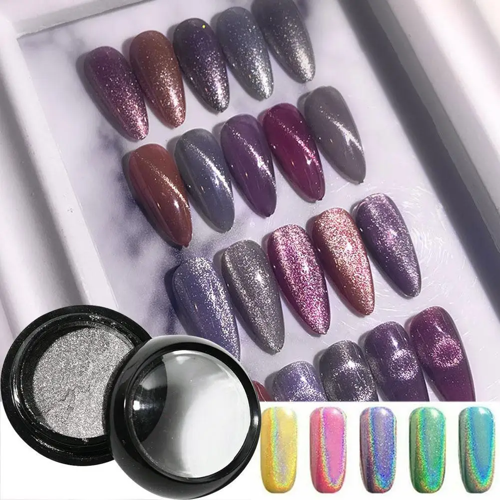 1 коробка блестящий порошковый магнит для ногтей кошачьи глаза широкий