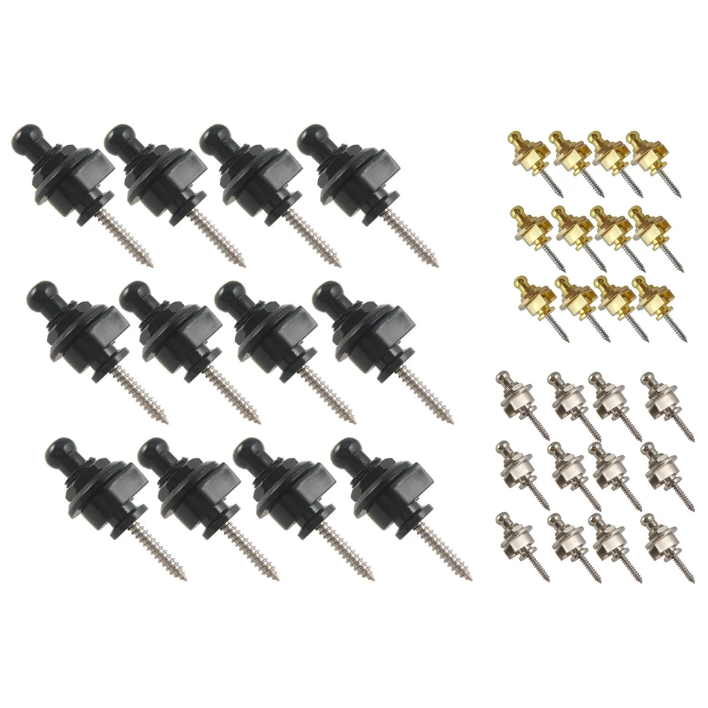 

12 Pieces Iron Strap Locks DIY for Electric Acoustic Guitar Stage Performance Accessory