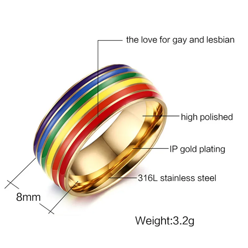 Женское и мужское обручальное кольцо Modyle золотистое/серебристое цвета радуги из