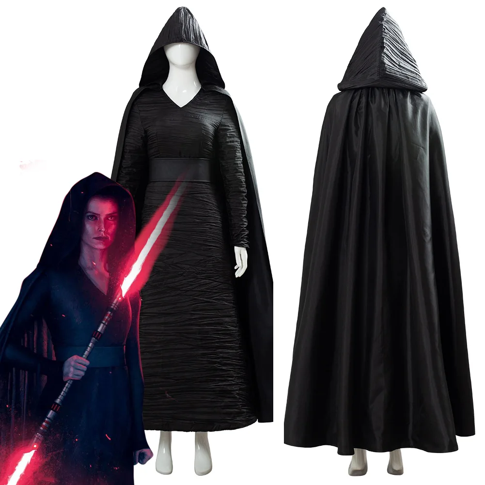 Star Cosplay Wa The Rise of Skywalker Косплей Dark Side Rey косплей костюм наряд капюшон плащ|Костюмы из
