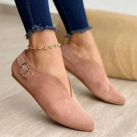 spring 2021 new womens flat shoes womens single shoes point toe low top flat loafers womens art shoes large size 43