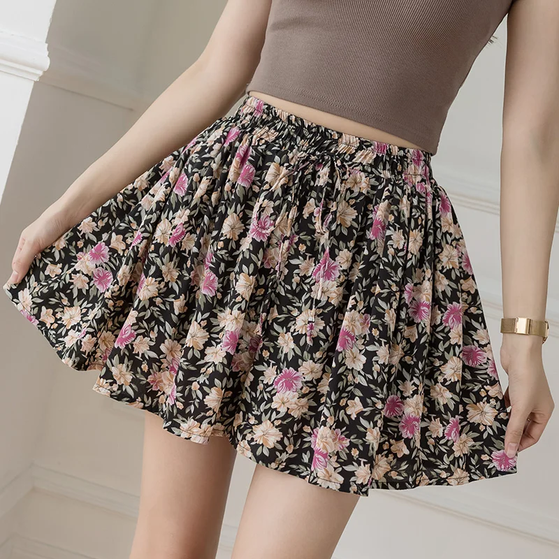 

Floral Wide-Legged Plus Size 5Xl Large Fashion Zevity Basic High Waist Summer Women'S Casual Cycling Clothing Sports Shorts 2021