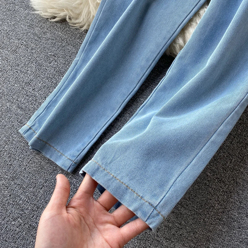 Женские джинсовые комбинезоны с глубоким v образным вырезом эластичные коротким