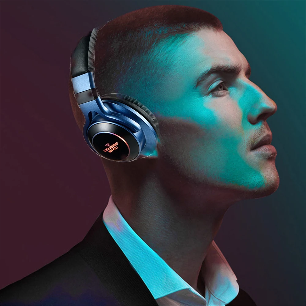Беспроводные наушники Bluetooth V5.0 светодиодный светильник 3D стерео гарнитура