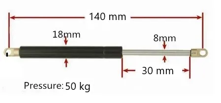 

30*140mm Auto Gas Springs for Car 50kgForce Gas Spring for Furniture Gas Strut Door 140mm Central Distance