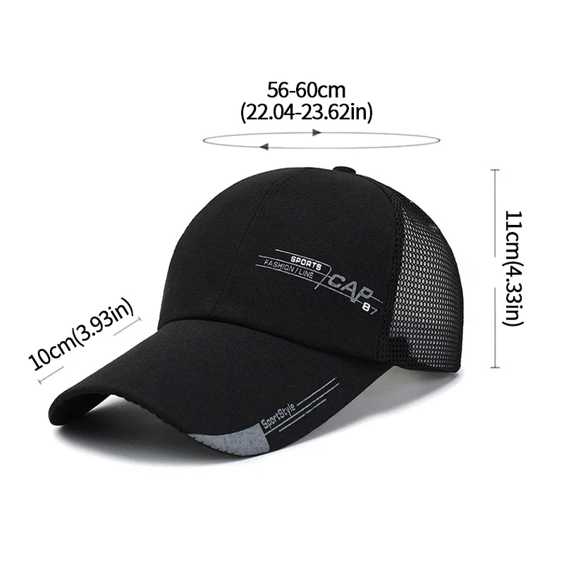 

Men Summer Baseball Cap Quick Drying Visor Sun Hat Outdoor Sport Running Mesh Caps Unisex Women Adjustable Snapback Hats