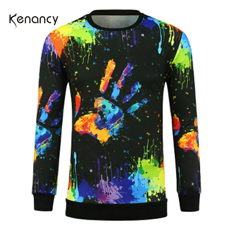 Мужская толстовка с принтом Hemiks цветная 3D Толстовка длинным рукавом|Мужские