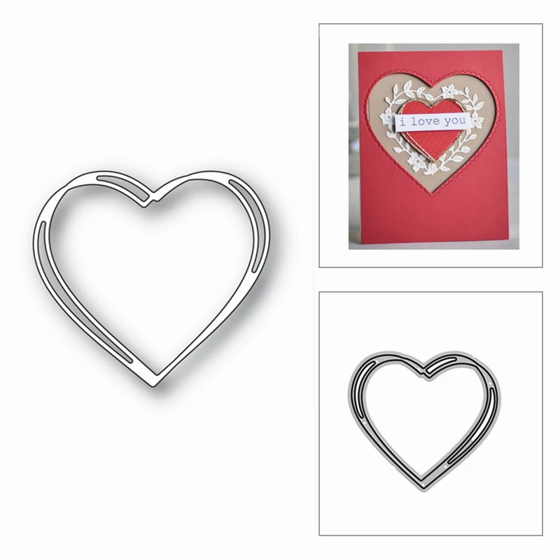 

Новинка 2020, металлические пресс-формы в форме сердца для скрапбукинга «сделай сам» и изготовления карт, украшение, тиснение, ремесло, без шт...