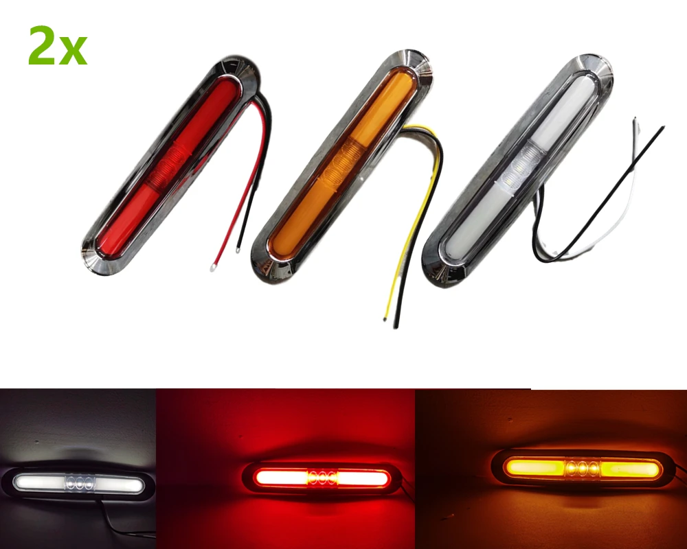 

2x truck led light Guide Side Marker lights Clearance tail Lamp 12V 24V external lights Car Trailer Rear Lights caravan lamp