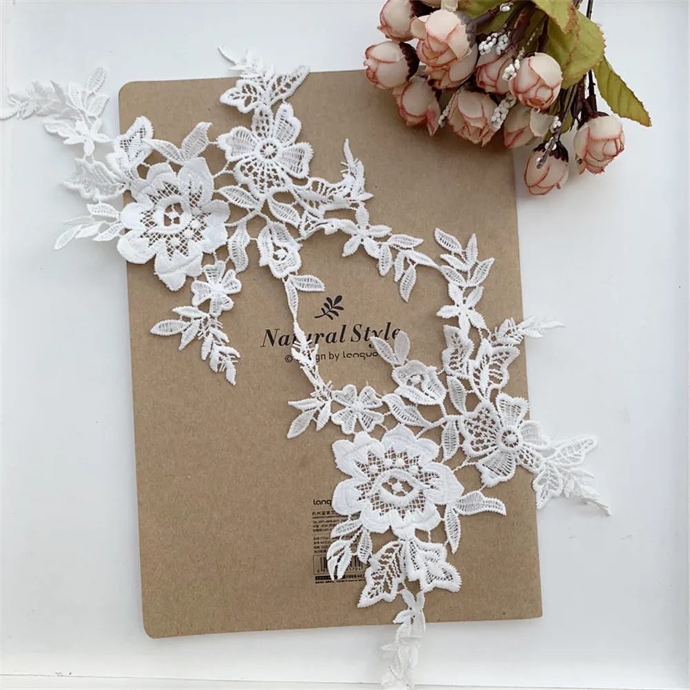 Maxsin 1 пара высококачественные водорастворимые кружевные вышитые цветочные