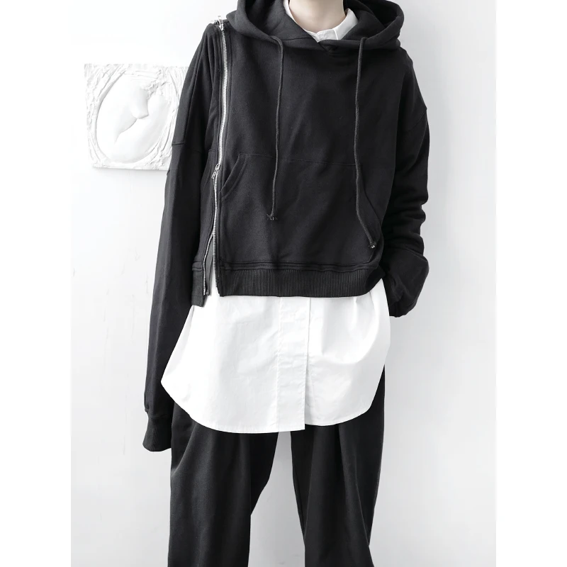 

Men Hoodies Women Autumn Short Zipper Pullover Hooded Outwear Gothic Dark Owen Male Sweatshirts Japan Style Men Clothing