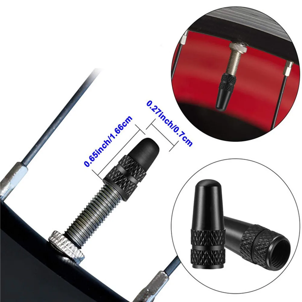 

Set Valve Cores Replacement Accessories Plastic + Metal Cap Bike High quality