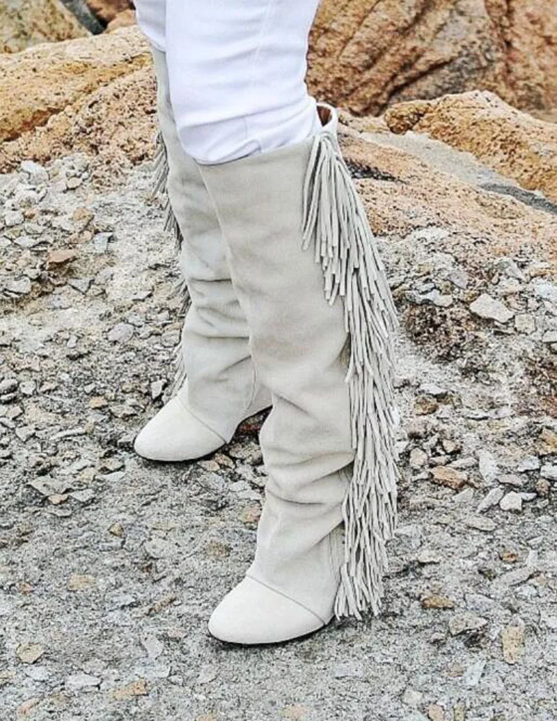 Сапоги женские из натуральной замши пикантные модельные сапоги до колена на