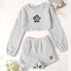 Женский спортивный костюм с принтом, комплект из 2 предметов, пуловер с круглым вырезом, жилет, женская одежда с длинным рукавом, укороченный топ, костюм, 2021, женская одежда, наряды