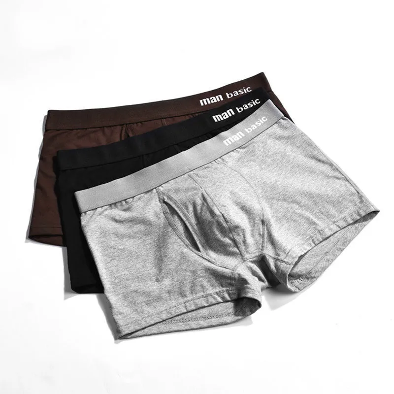Однотонное нижнее белье мужские хлопковые дышащие шорты-боксеры комфортные