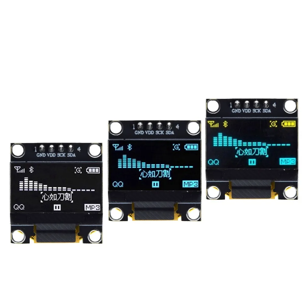 TZT 0.96 inch IIC Serial White OLED Display Module 128X64 I2C SSD1306 12864 LCD Screen Board GND VCC SCL SDA 0.96" for Arduino