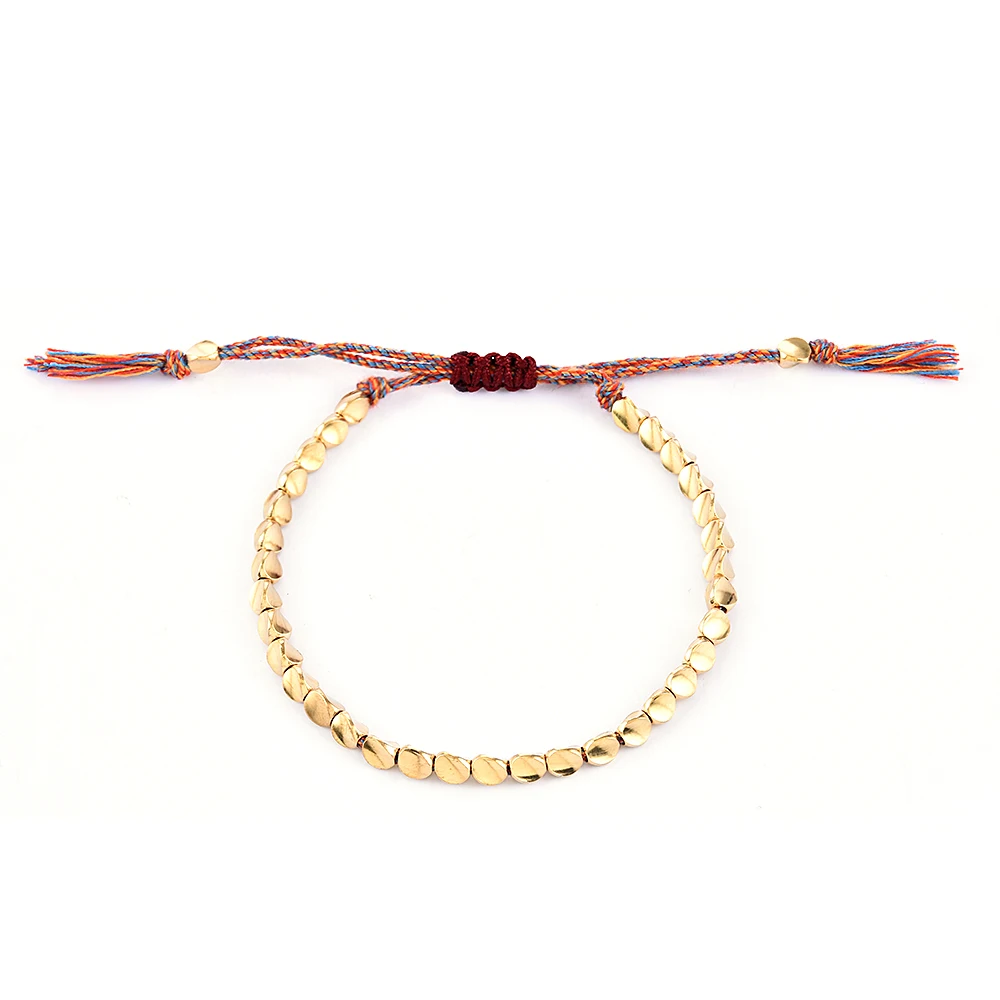 Плетеные браслеты ручной работы из тибетской буддийской нитки хлопковые медные