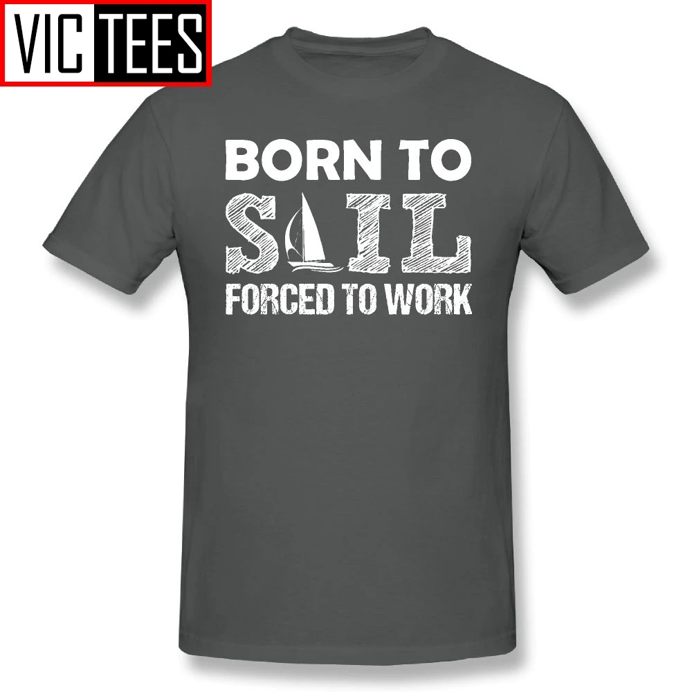Мужская Винтажная Футболка Born To Sail с надписью Force Work из 100% хлопка большие размеры |