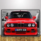 Постер и принты серии M3 E30, Супер гоночный автомобиль, ретро, классическое настенное искусство, Картина на холсте, картина, бриллианты, плакат