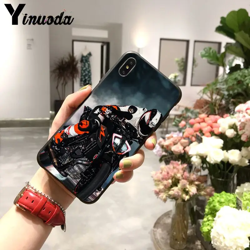 Yinuoda красивый мотоциклетный Мягкий Силиконовый ТПУ чехол для телефона iPhone X XS MAX 6